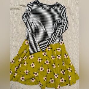 Tea Collection Striped and Floral Kids Dress | Size 12